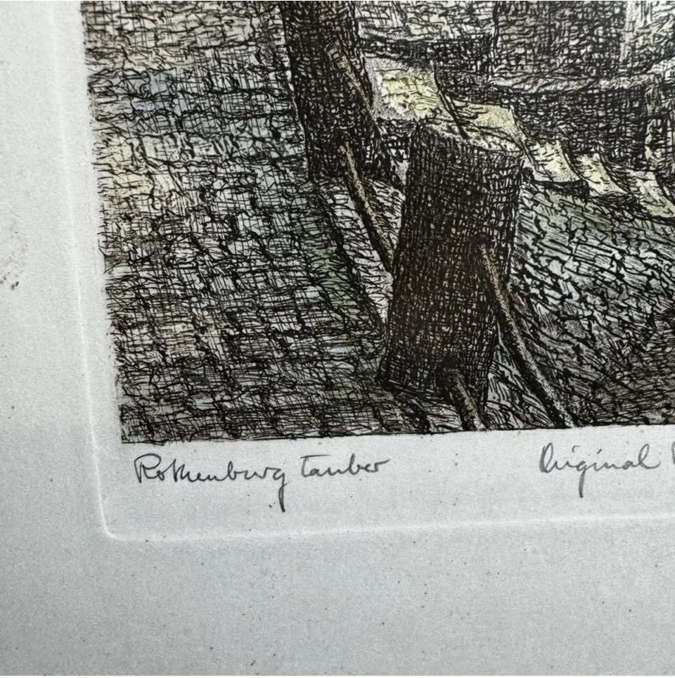 SIGNED Hand Colored Etching [Art 049]