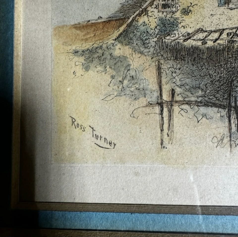 The Old Manse SIGNED Water Color by Ross Turner [Art 058]