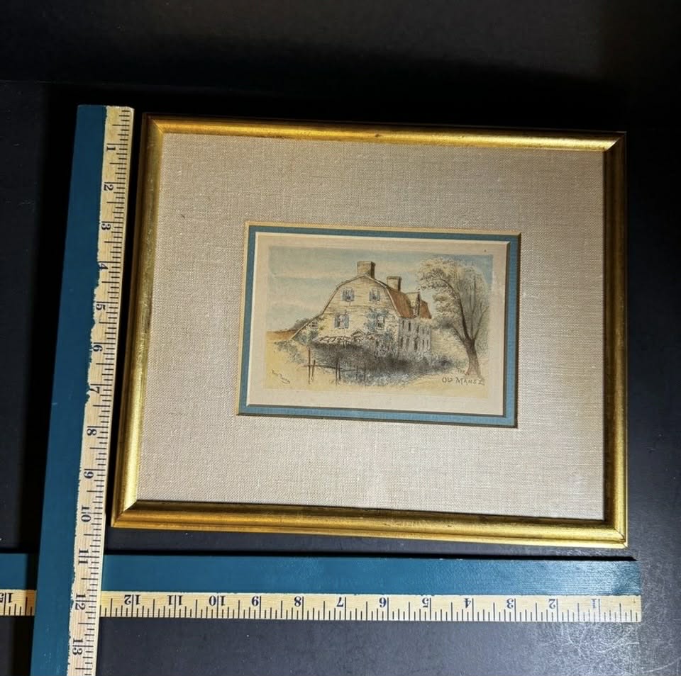 The Old Manse SIGNED Water Color by Ross Turner [Art 058]
