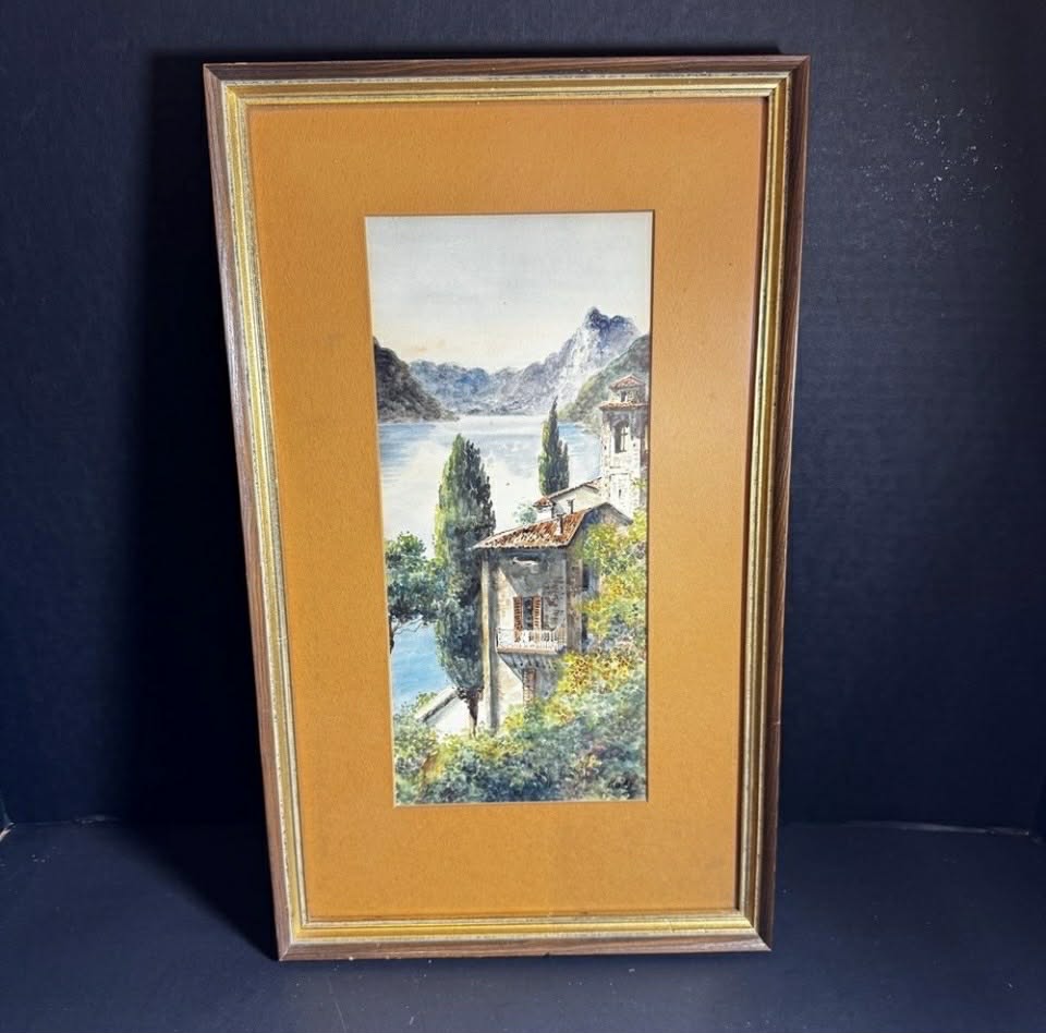 Tuscan Vila Rooftop Escape Painting SIGNED "Hully" [Art 059]