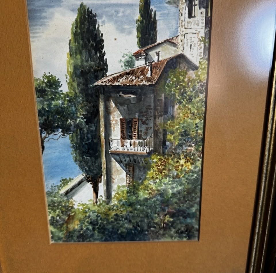 Tuscan Vila Rooftop Escape Painting SIGNED "Hully" [Art 059]