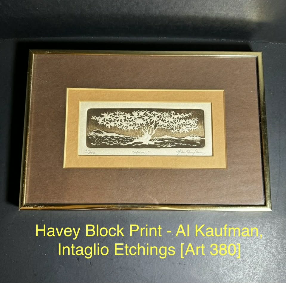 Havey Block Print - Al Kaufman, Intaglio Etchings [Art 380]
