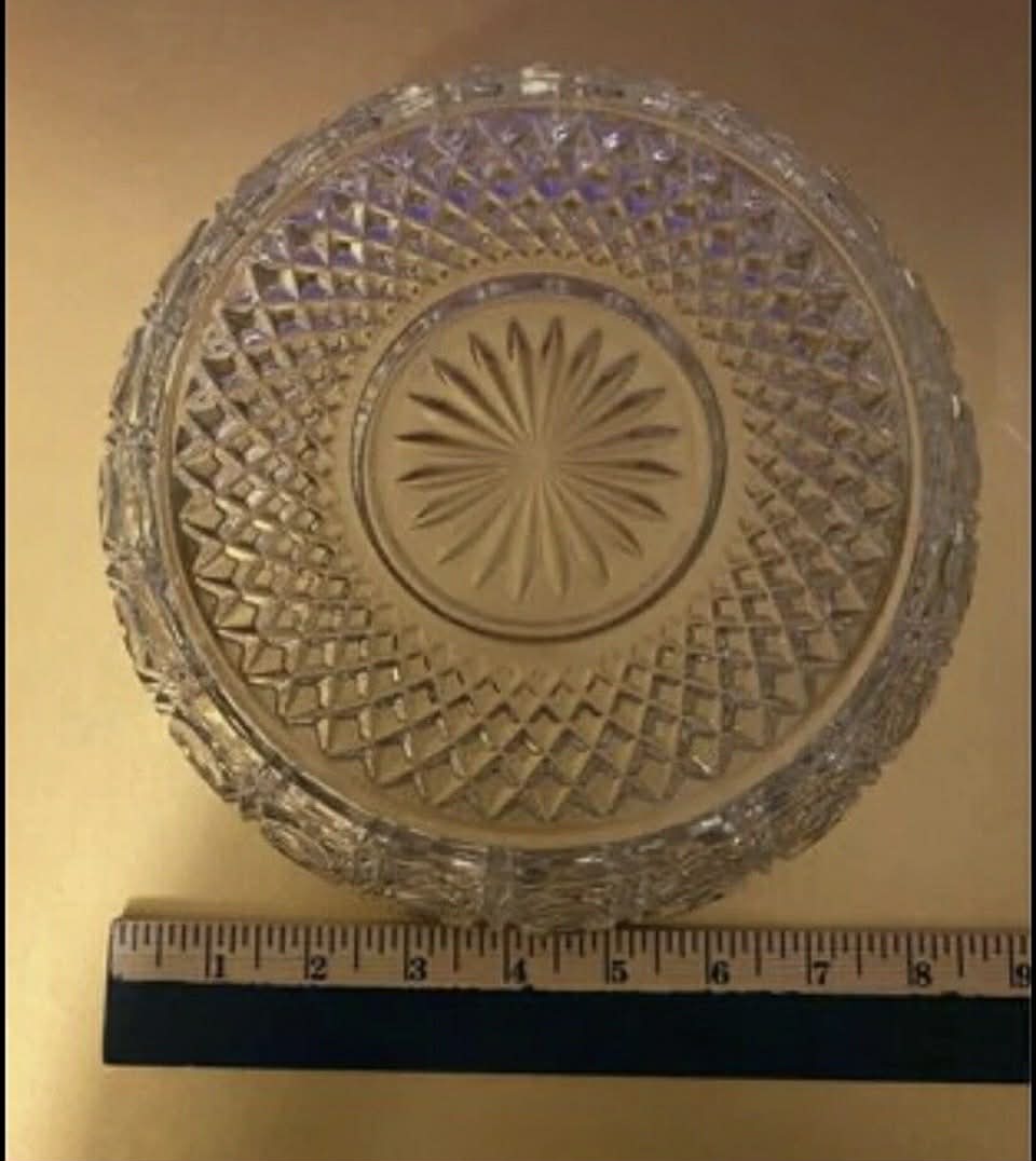 Molded Leaded Glass with Gold Tone Metal Rim [Item 276]