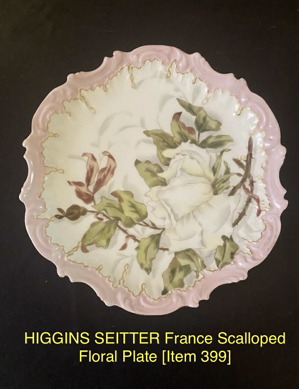 HIGGINS SEITTER France Scalloped Floral Plate [Item 399]