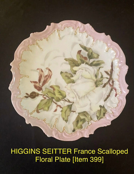 HIGGINS SEITTER France Scalloped Floral Plate [Item 399]