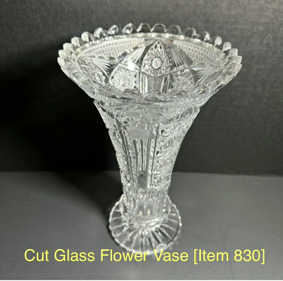 Cut Glass Flower Vase [Item 830]