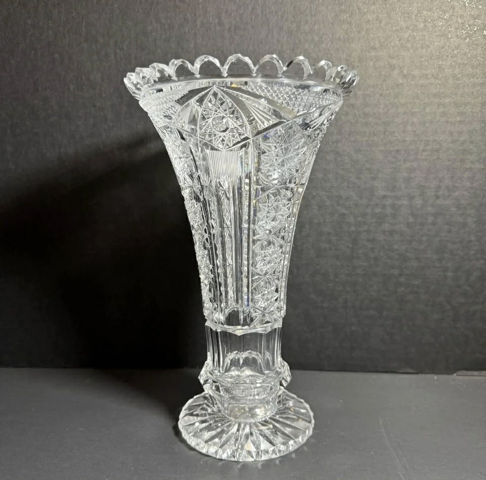 Cut Glass Flower Vase [Item 830]
