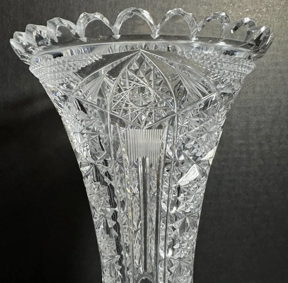 Cut Glass Flower Vase [Item 830]