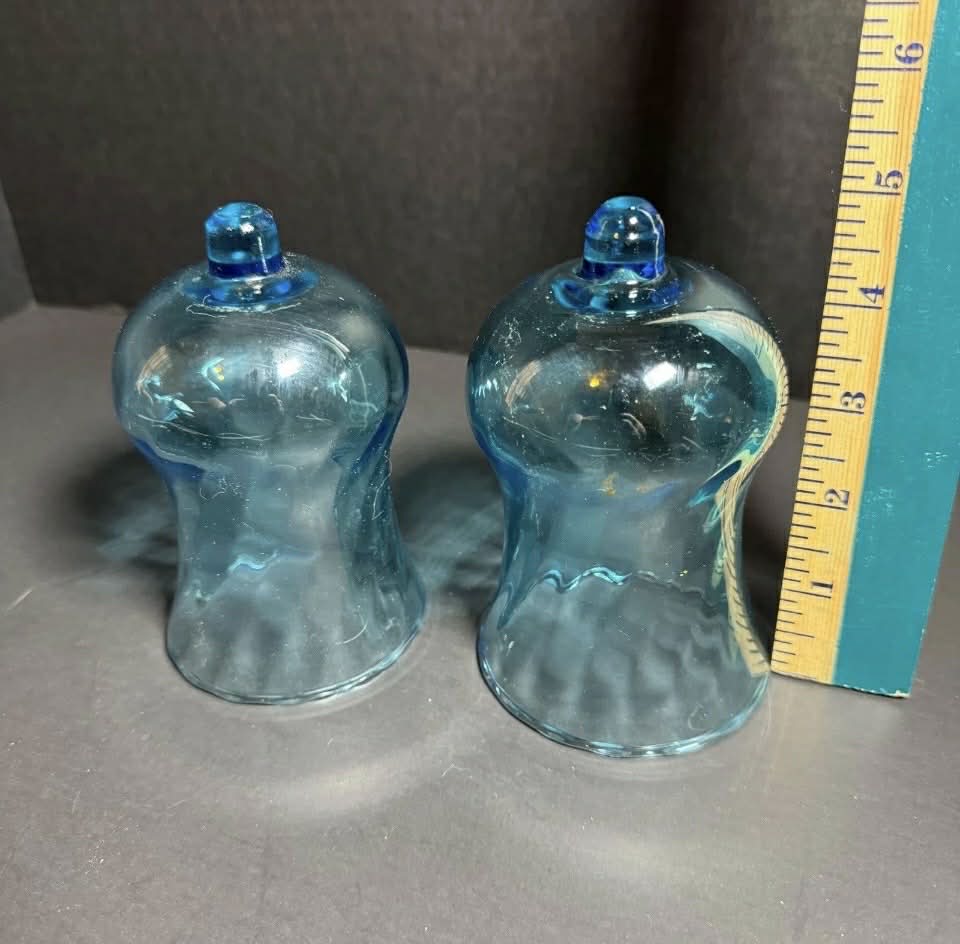 Two Blue Glass Votive [Item 831]