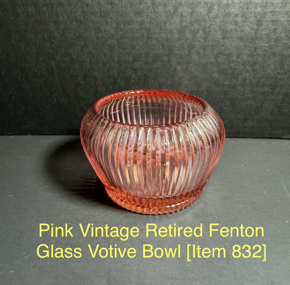 Pink Vintage Retired Fenton Glass Votive Bowl [Item 832]