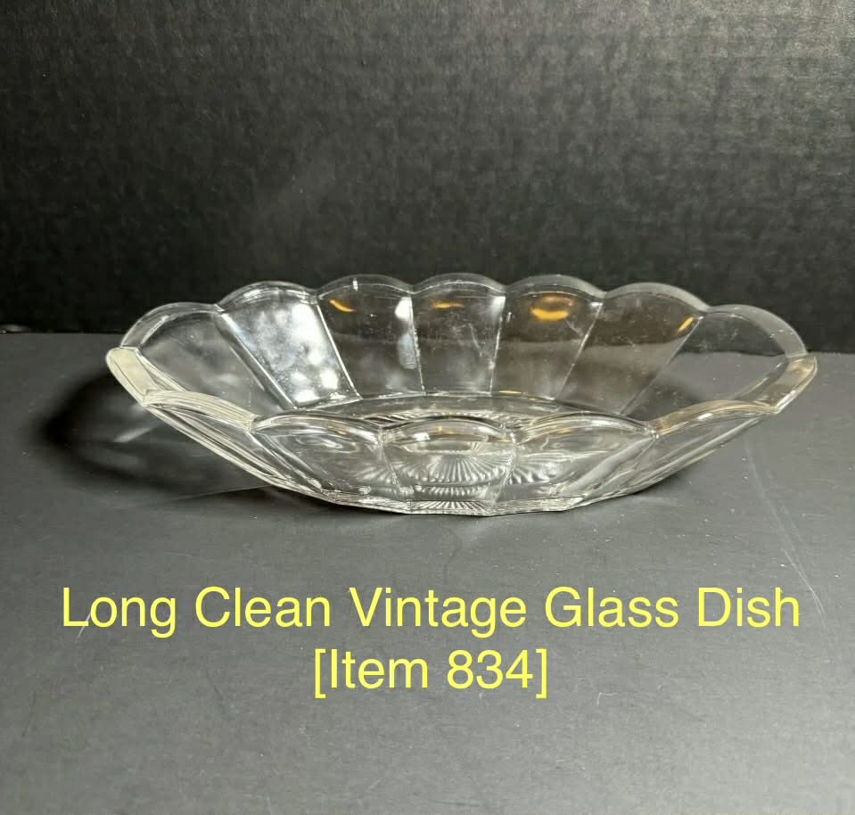 Long Clean Vintage Glass Dish [Item 834]