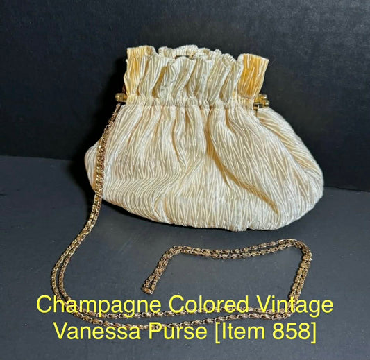 Champagne Colored Vintage Vanessa Purse [Item 858]