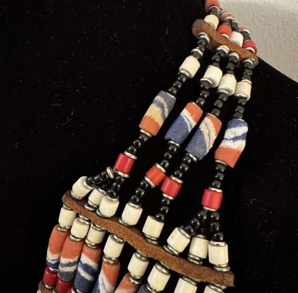 Elaborate Red, White, and Blue Women's Bead Necklace [Jewelry 009]