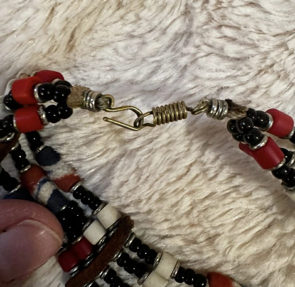 Elaborate Red, White, and Blue Women's Bead Necklace [Jewelry 009]