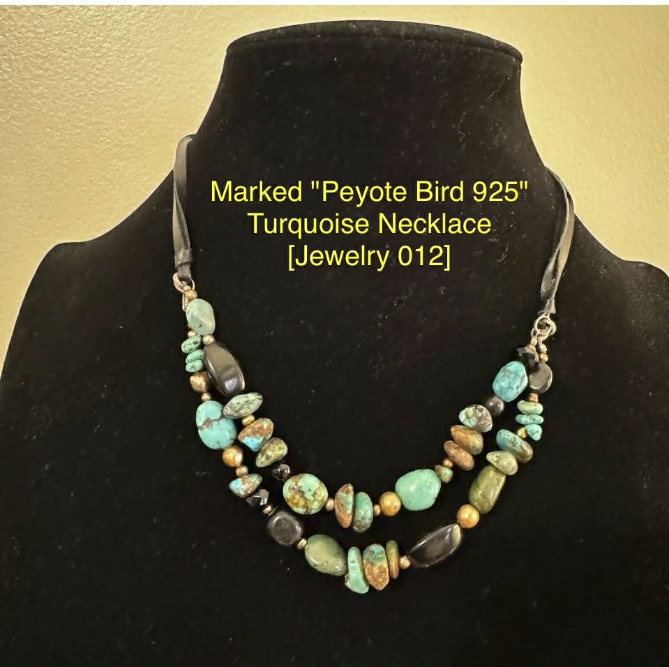 Marked "Peyote Bird 925" Turquoise Necklace [Jewelry 012]