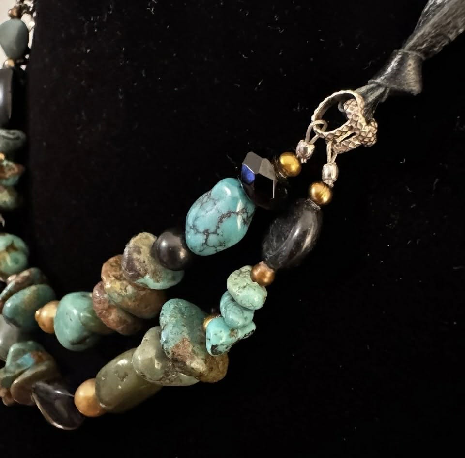 Marked "Peyote Bird 925" Turquoise Necklace [Jewelry 012]