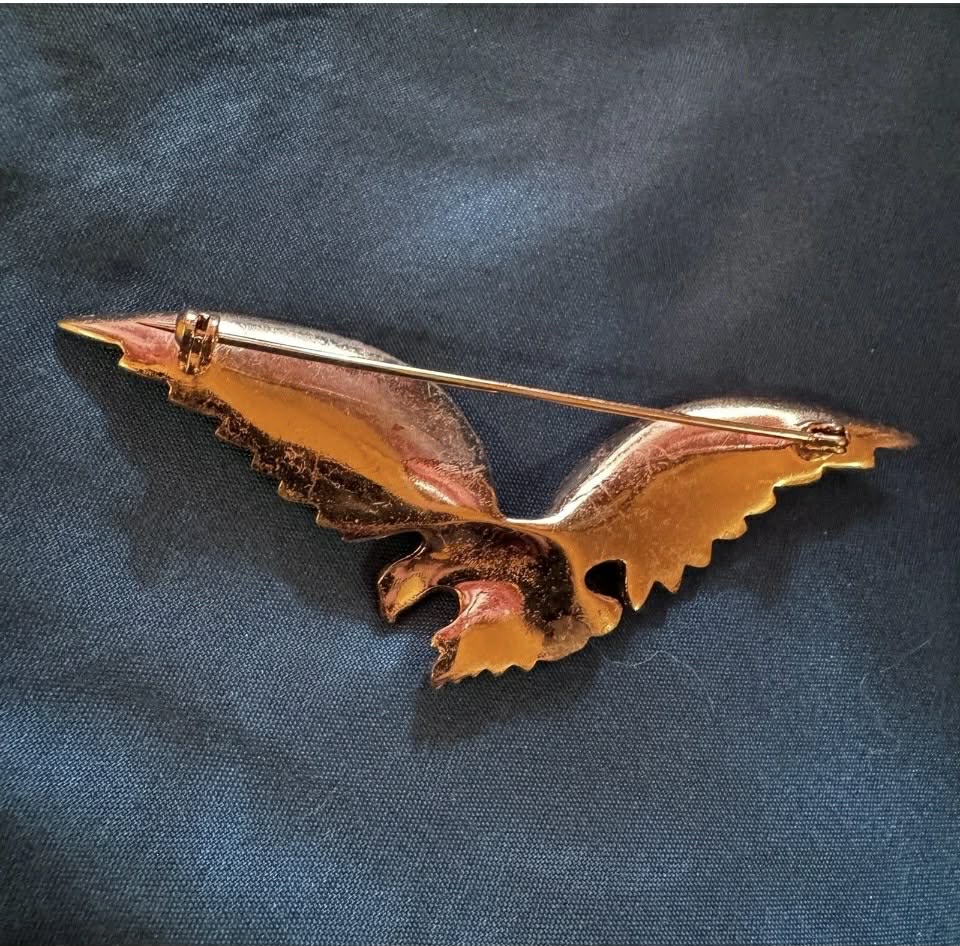 Vintage Gold Plated Benedikt NY Swooping Eagle in Flight Brooch [Jewelry 031]