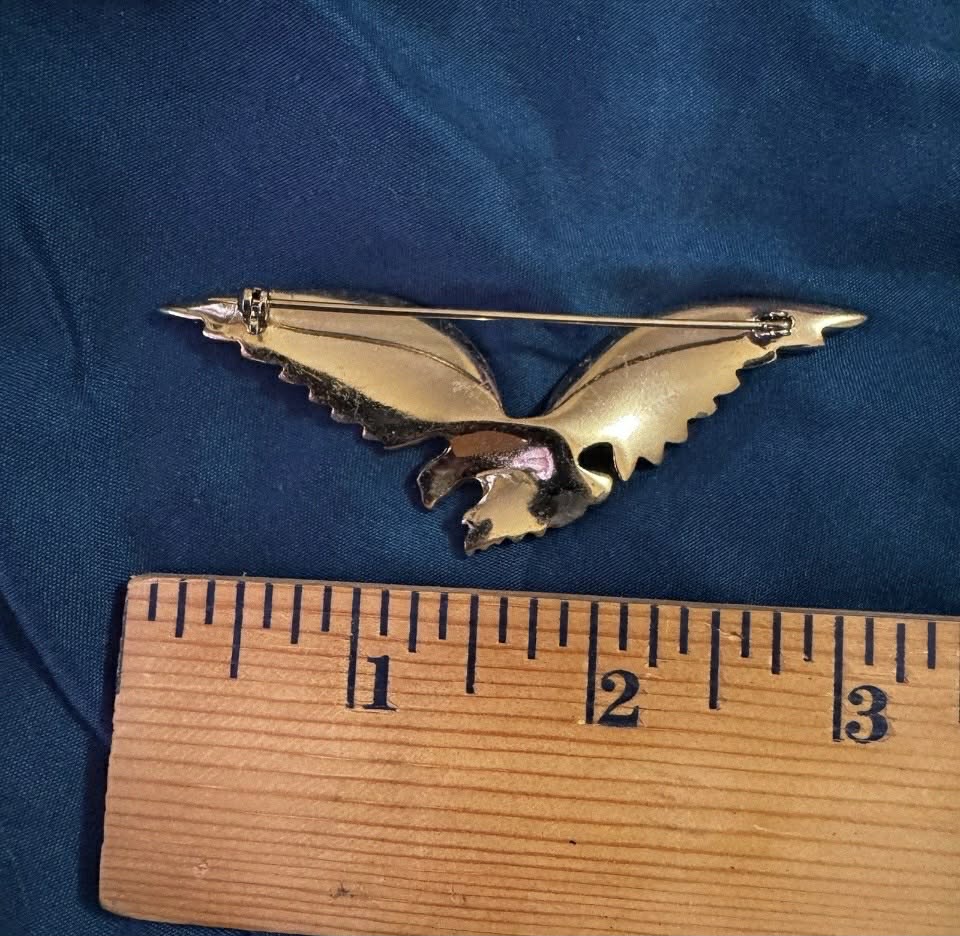 Vintage Gold Plated Benedikt NY Swooping Eagle in Flight Brooch [Jewelry 031]