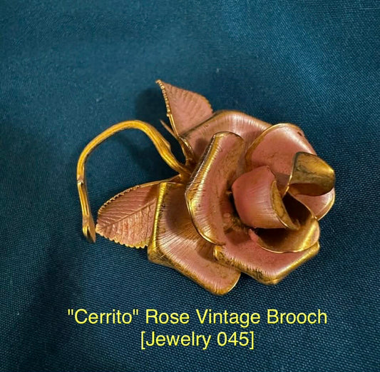 "Cerrito" Rose Vintage Brooch [Jewelry 045]