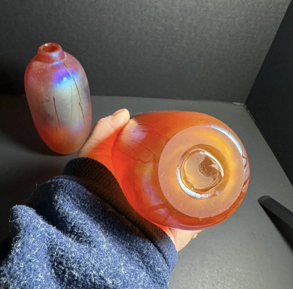 Two Complimentary Vintage Studio Art Glass Vases [Item 833]