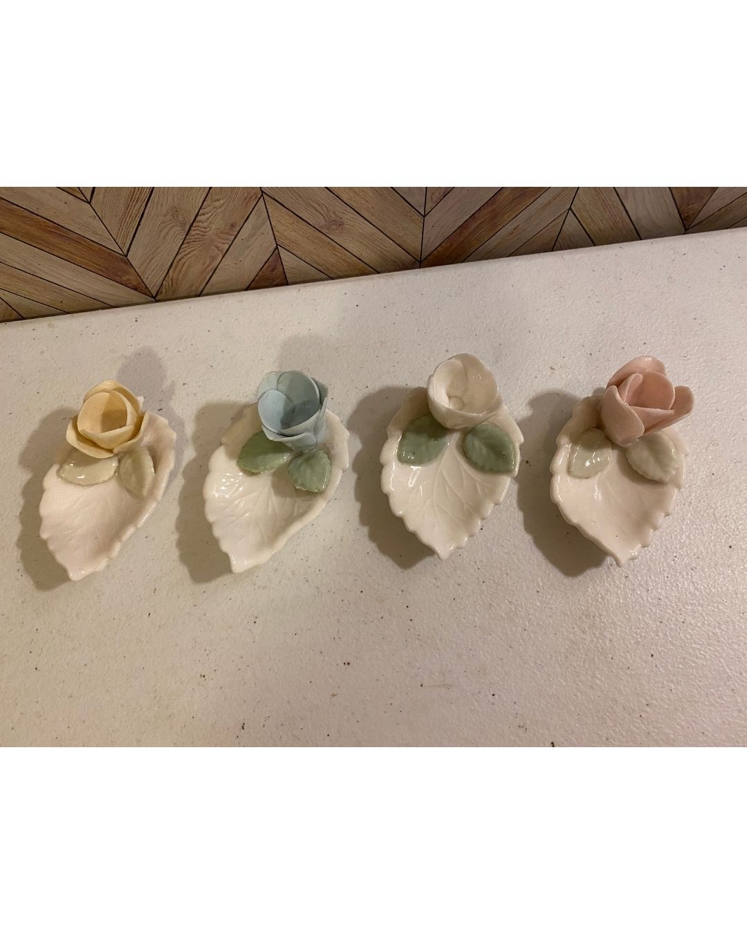 Four 2" Flower Bud Small Candle Stick Holders [Item 567]